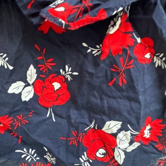 Janie & Jack 2T Blue Red & White Floral Girls Short Sleeve Blouse Top - Picture 3 of 5